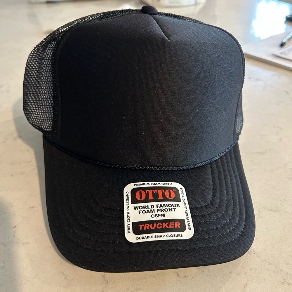 Brand new black Otto trucker hat